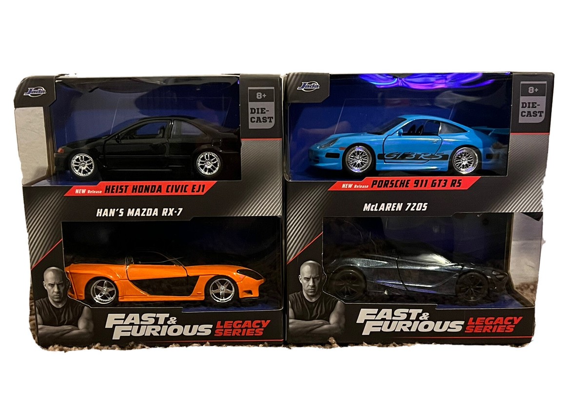 Jada F&F Legacy Series BOTH Twin Pack Heist Honda Civic & Porsche