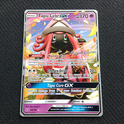 Pokemon x2 TAPU LELE GX 60/145 2018 WORLD CHAMPIONSHIP NON HOLO