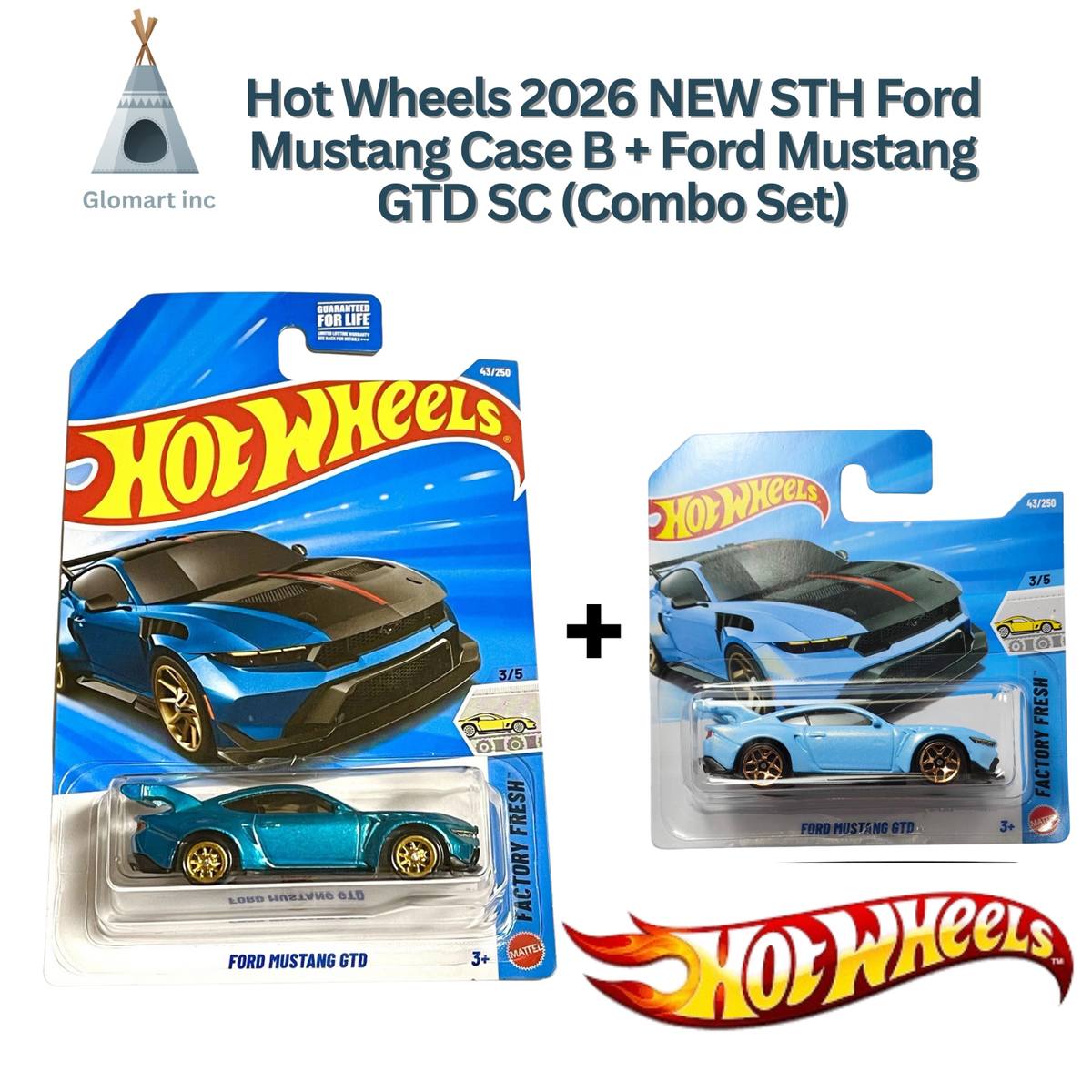 Hotwheels STH Ford Mustang GTD 2026 B + 1 Pcs Normal Ford Mustang