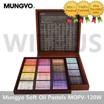 Mungyo MOPV-120 Soft Oil Pastels WOOD Box Set of 120 - Assorted