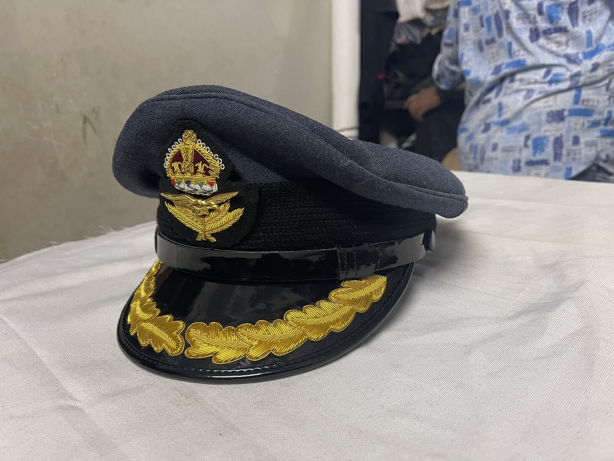WW2 British RAF Visor Cap - Repro Pilot Peak Hat Uniform Air Force