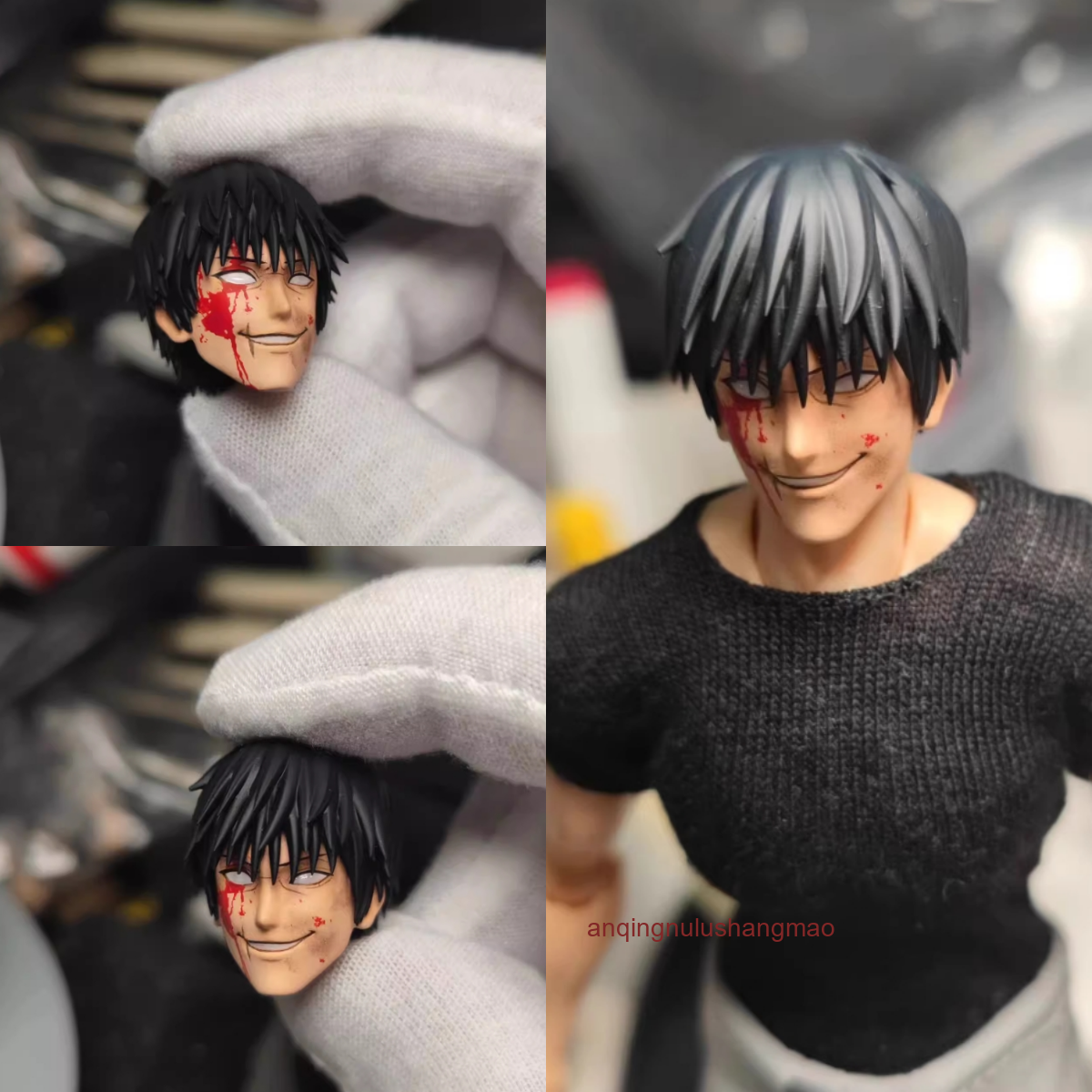 Custom Jujutsu Kaisen Fushiguro Toji Head for 1/12 Romankey Body