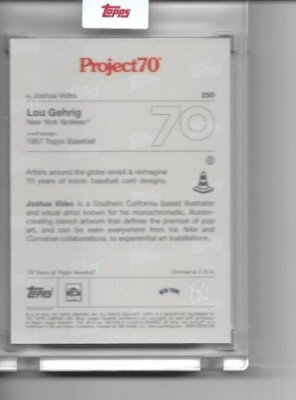 2021 Topps Project 70 card 250 NY Yankees Lou Gehrig artist Joshua