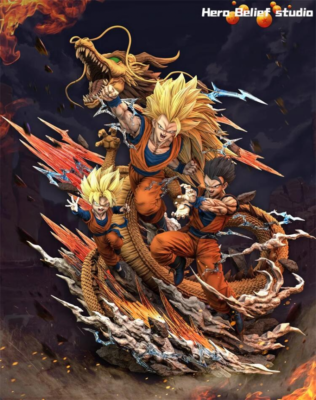 Hero Belief Studio Goku Gohan Goten Resin Dragon Ball Statue 50cm