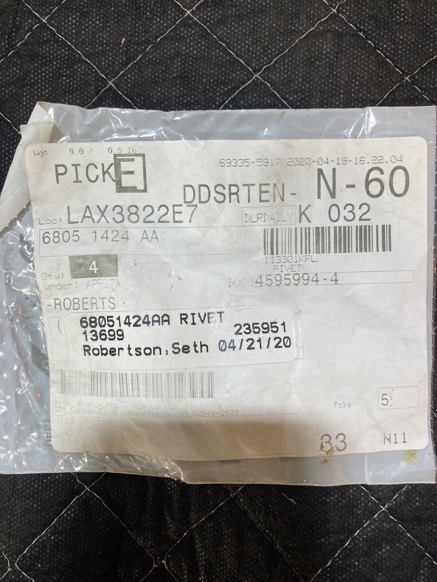 Genuine Mopar Rivet 68051424AA Brand New In Package | eBay