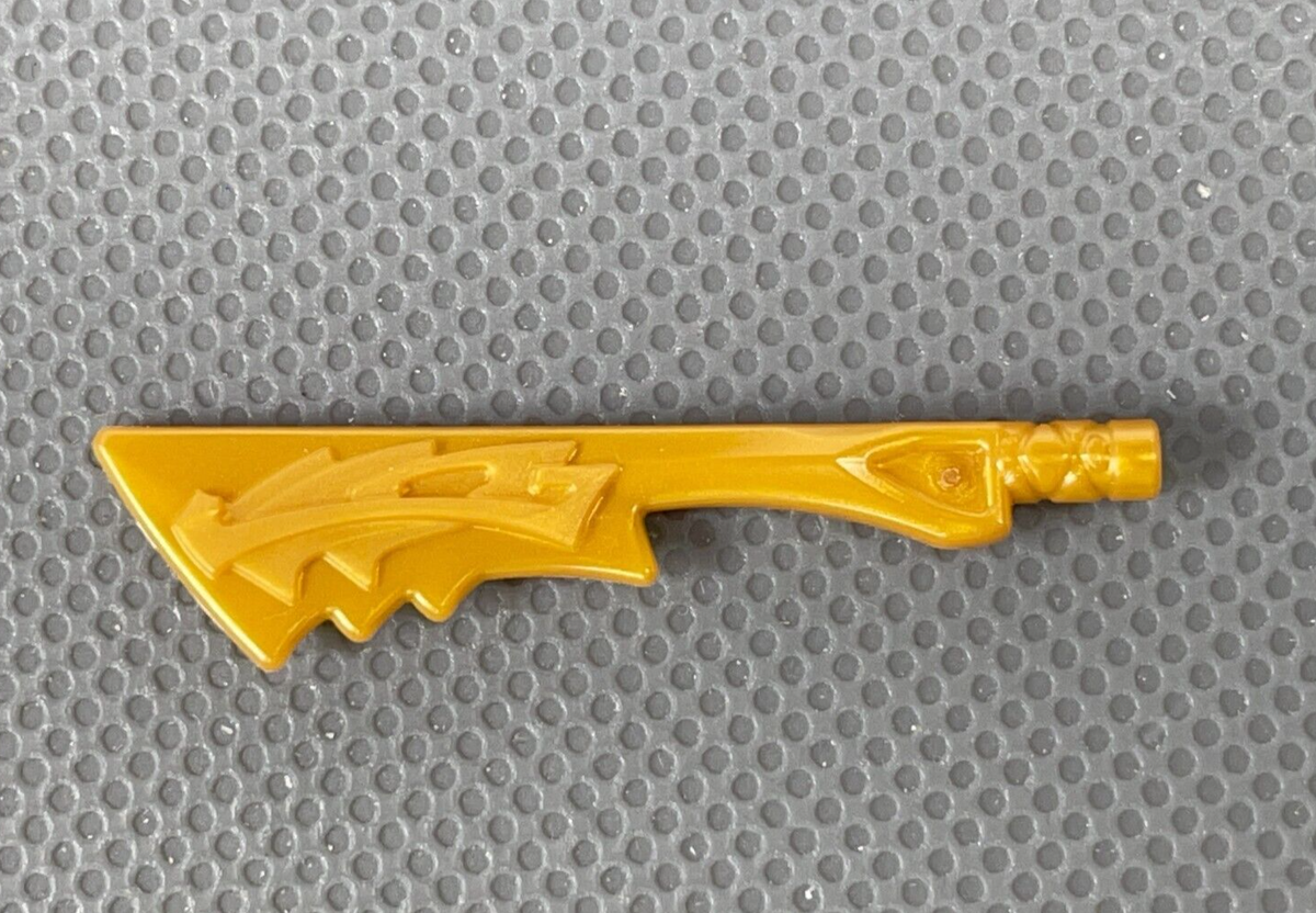 LEGO Pearl Gold Minifigure Sword Serrated Blade Dragon Head