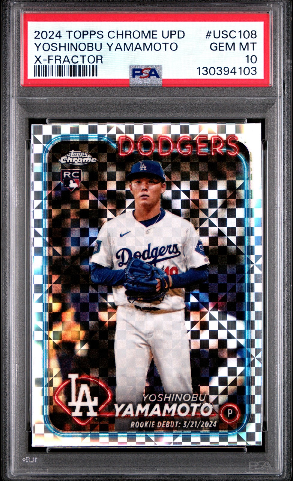 Yoshinobu Yamamoto 2024 Topps Chrome Update #USC108 Rookie Debut