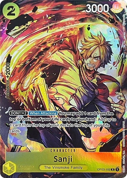 Sanji Alternate Art Foil - OP03-102 - LP - One Piece TCG | eBay