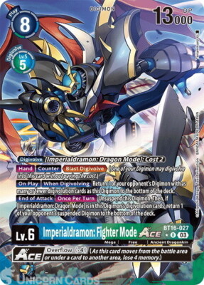 BT16-027 Imperialdramon: Fighter Mode ACE : Rare Alternative Art