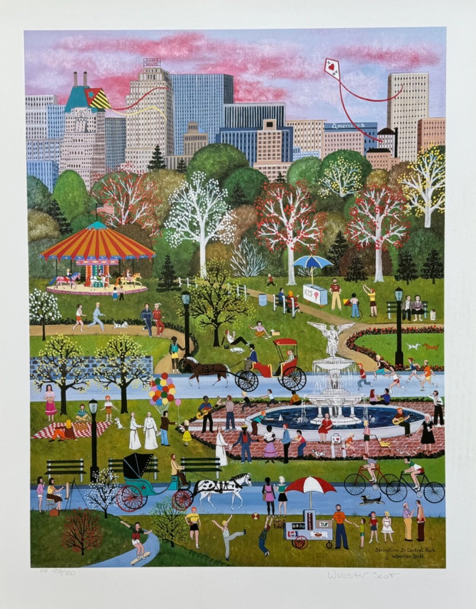 Jane Wooster Scott SPRINGTIME IN CENTRAL PARK Hand Signed Ltd