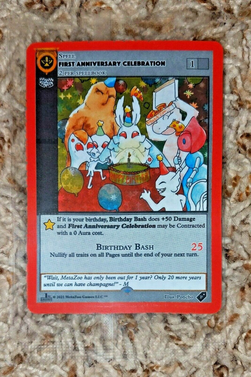 MetaZoo First Anniversary Celebration Promo Card 1st Edition