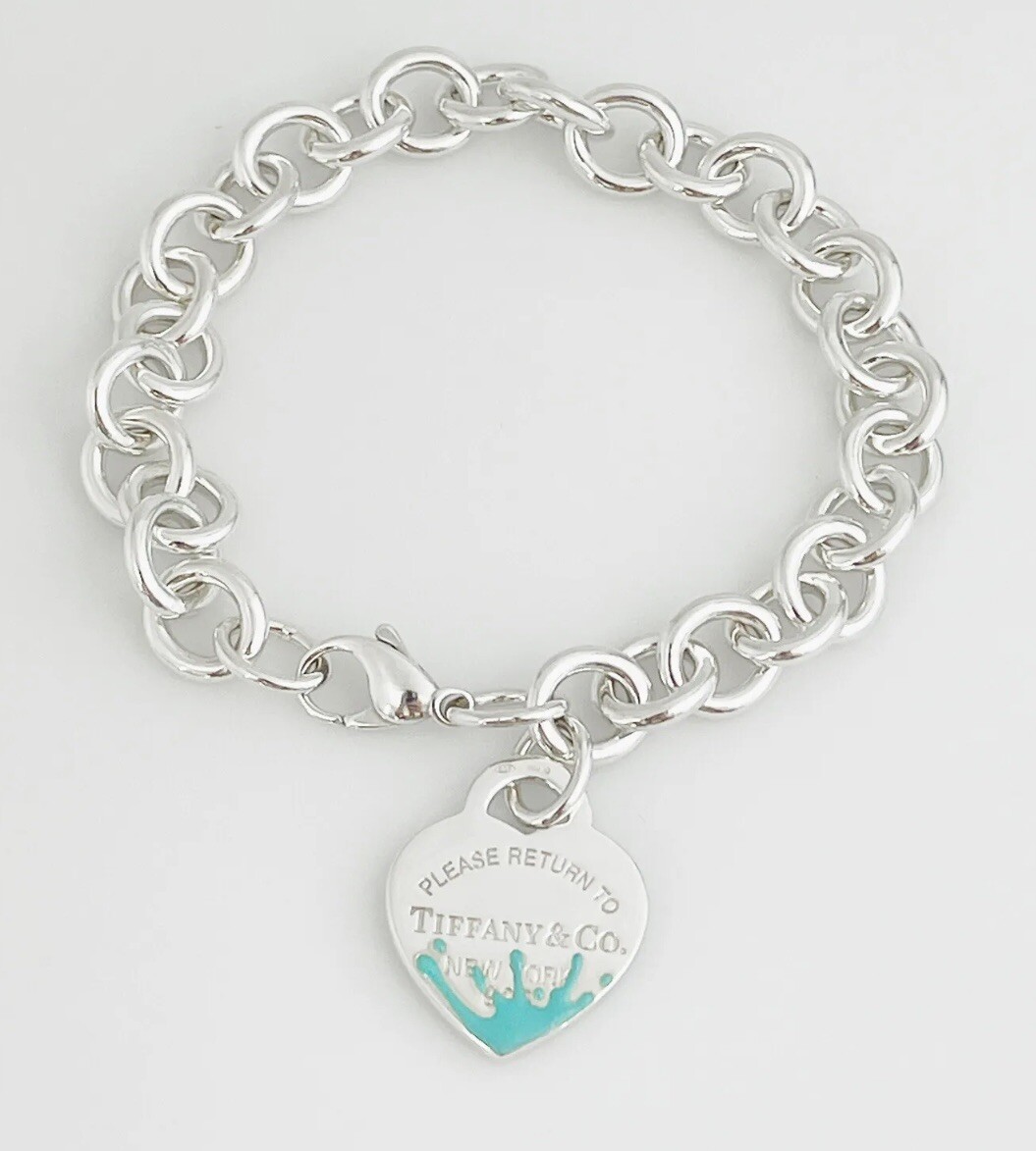 Tiffany & Co return to tiffany Blue Splash Heart bracelet | eBay