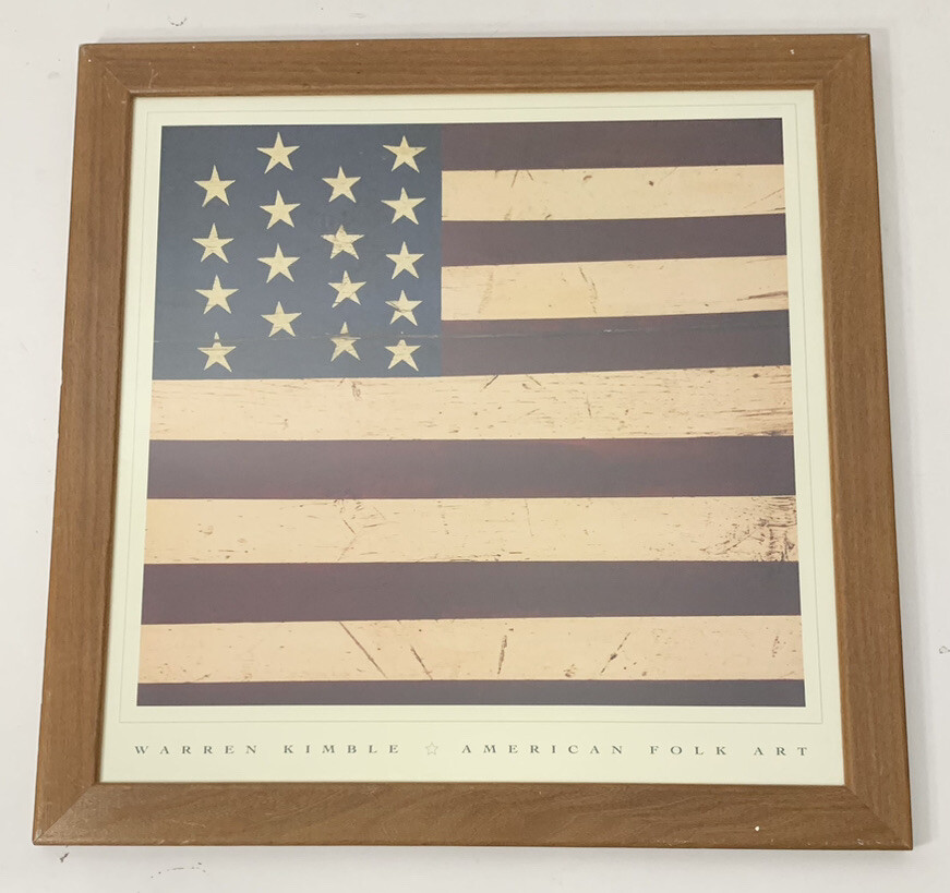 Warren Kimbell American Folk Art American Flag Print | eBay