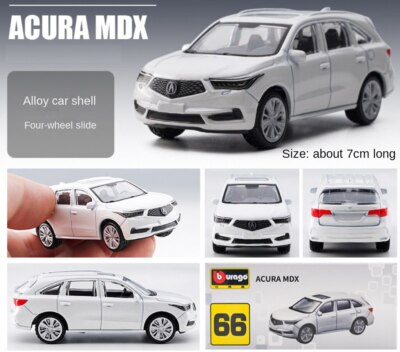 ZD Bburago 1:64 White Acura MDX SUV Sports Model Toy Diecast Metal