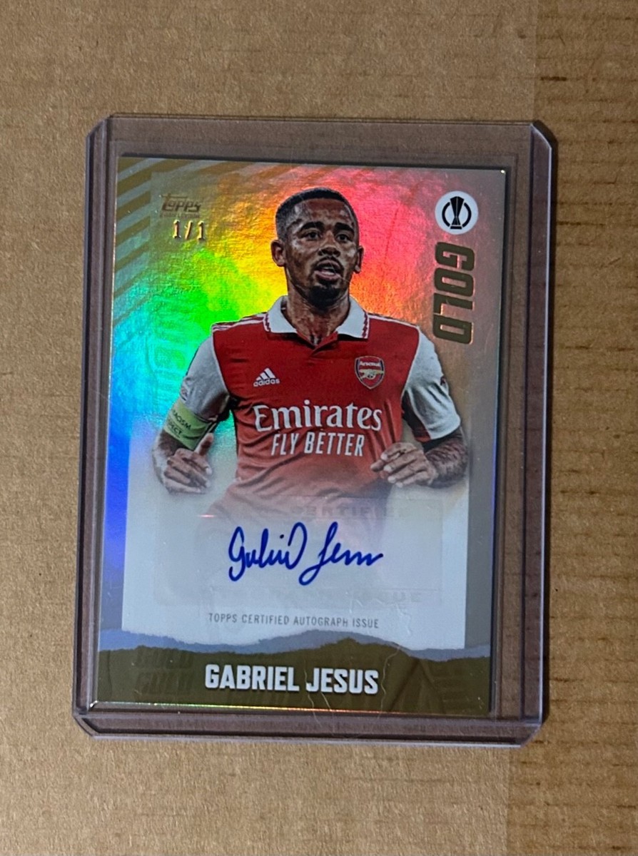 2022-23 Gabriel Jesus 1/1 auto Gold Topps UCL Arsenal | eBay