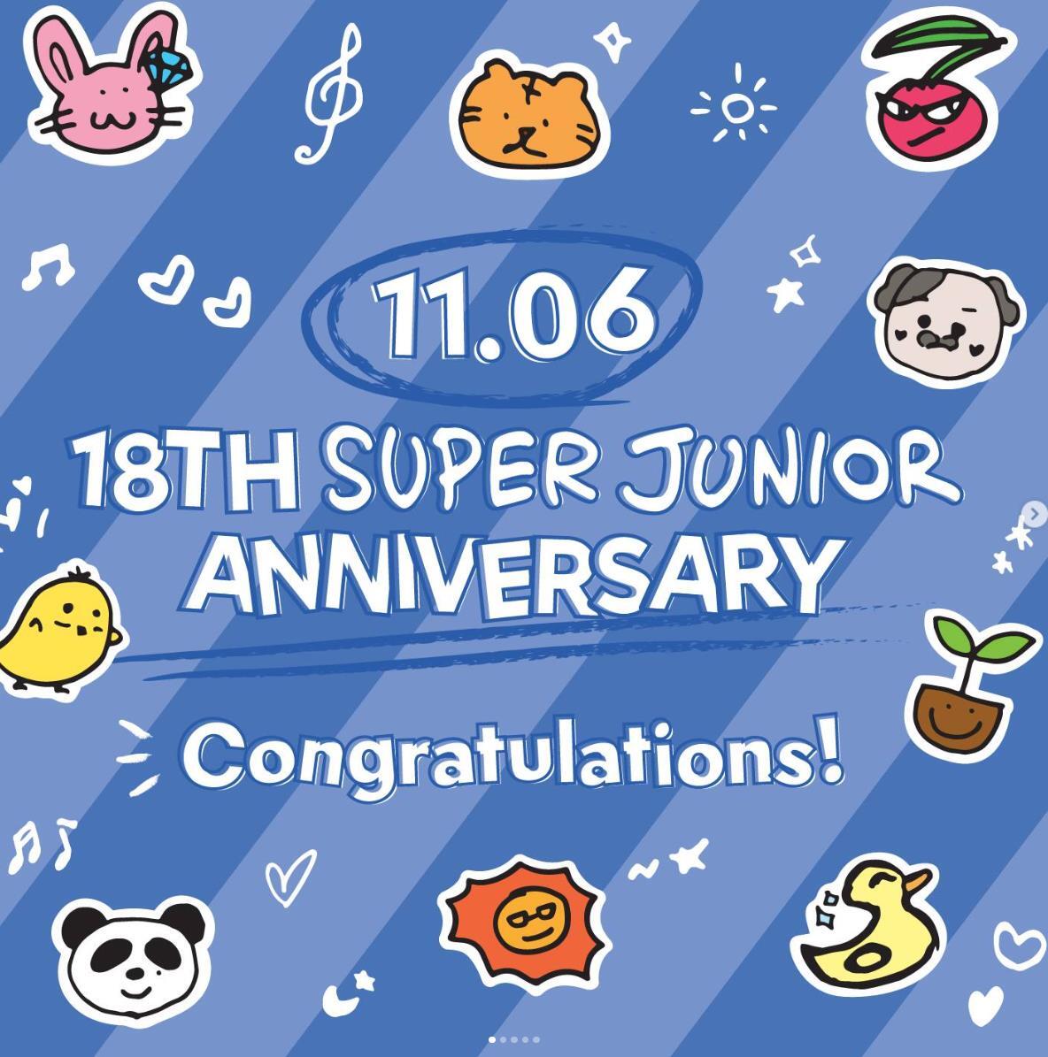SUPER JUNIOR 18th ANNIVERSARY OFFICIAL MD GOODS LUCKY CARD SET +