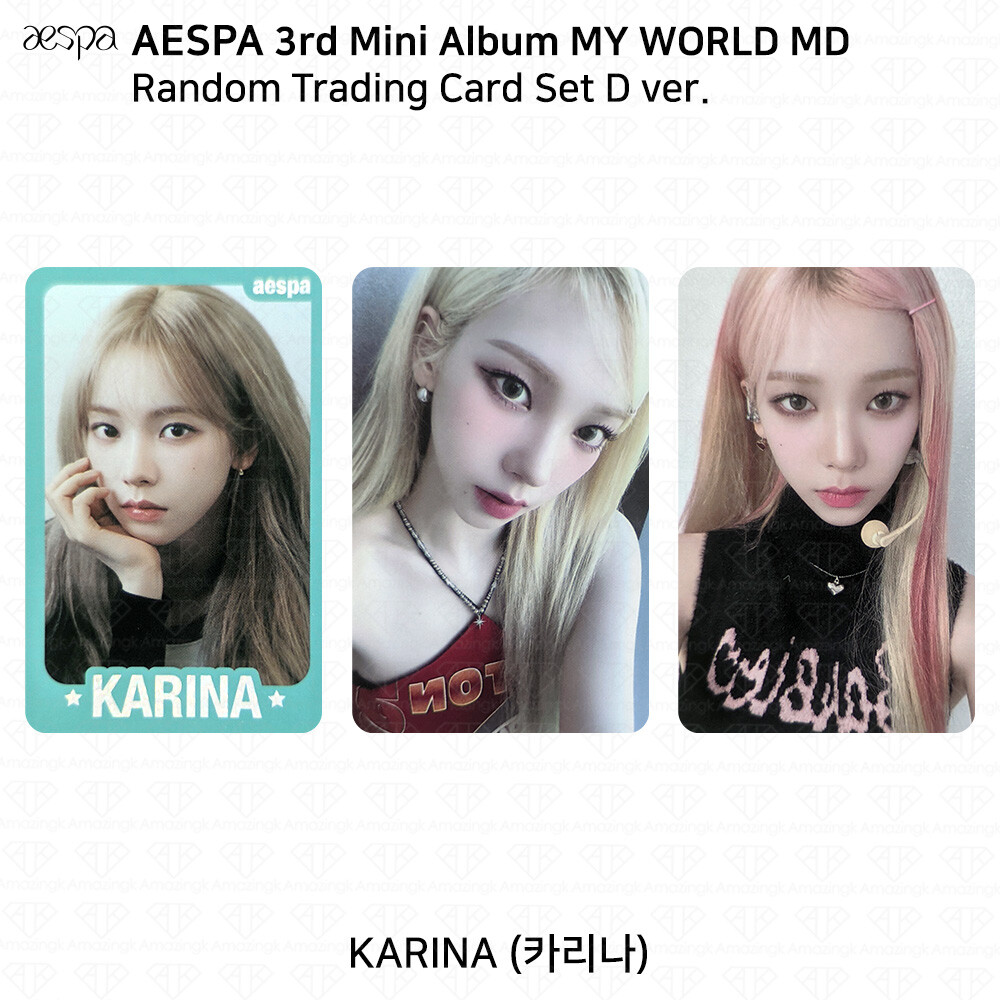Aespa Official MD MY WORLD Random Trading Card Set D Ver Photocard