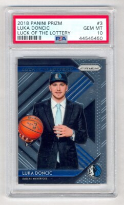 LUKA DONCIC 2018-19 PANINI PRIZM LUCK OF THE LOTTERY ROOKIE RC PSA