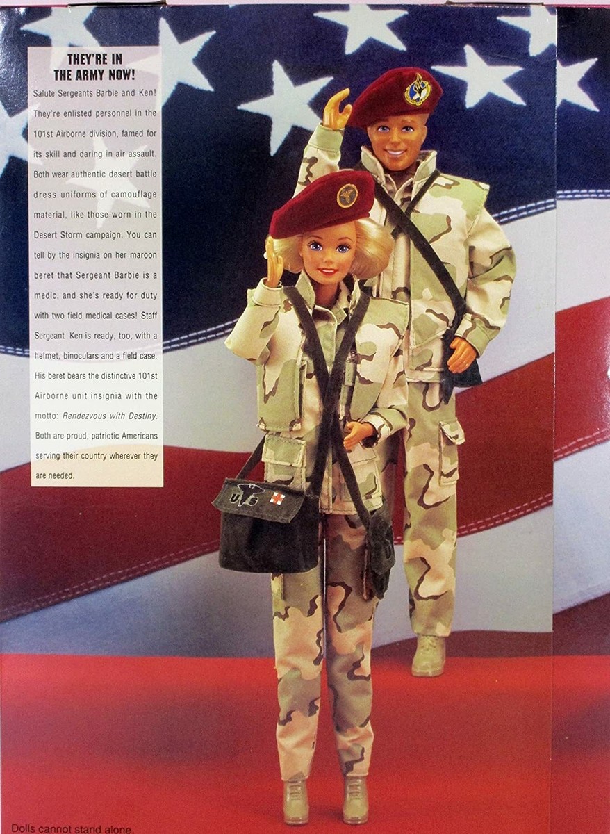 2 Stars 'N Stripes Army Barbie & Ken Giftset Dolls American