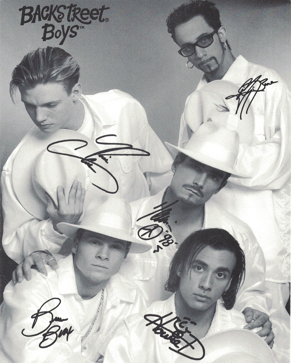Backstreet Boys Autographed B & W Reprint 8