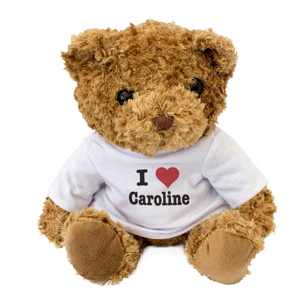 NEW - I LOVE CAROLINE - Teddy Bear - Cute Cuddly Soft Adorable