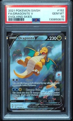 Dragonite V 192 PSA 10 Gem Mint Evolving Skies Pokemon Card #815