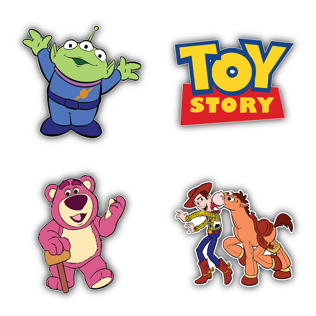 Toy Story Cartoon Set Of 4 Vinyl Sticker Decal - 5'' longer side
