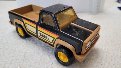 Vintage 70's 80s Tonka Truck Black Pickup Pressed Steel USA Made