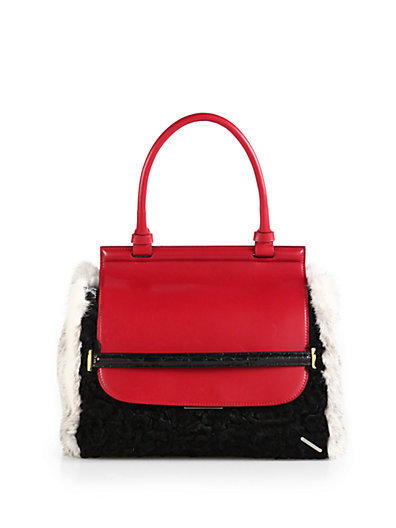 $9500 New THE ROW Alligator Top Handle Bag Red Black BROADTAIL