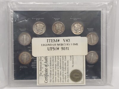 THE LEGEND OF THE SILVER MERCURY DIME SET - 7 COIN SET - 4 DECADES