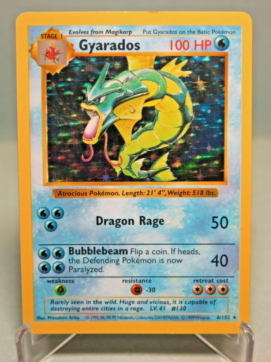 Shadowless Gyarados 6/102 Base Set Holo Rare WOTC Pokemon Card