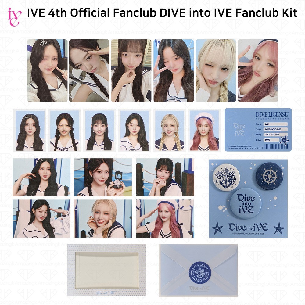 IVE 4th Official Fanclub DIVE into IVE Kit 1 of 2 Photocard KPOP