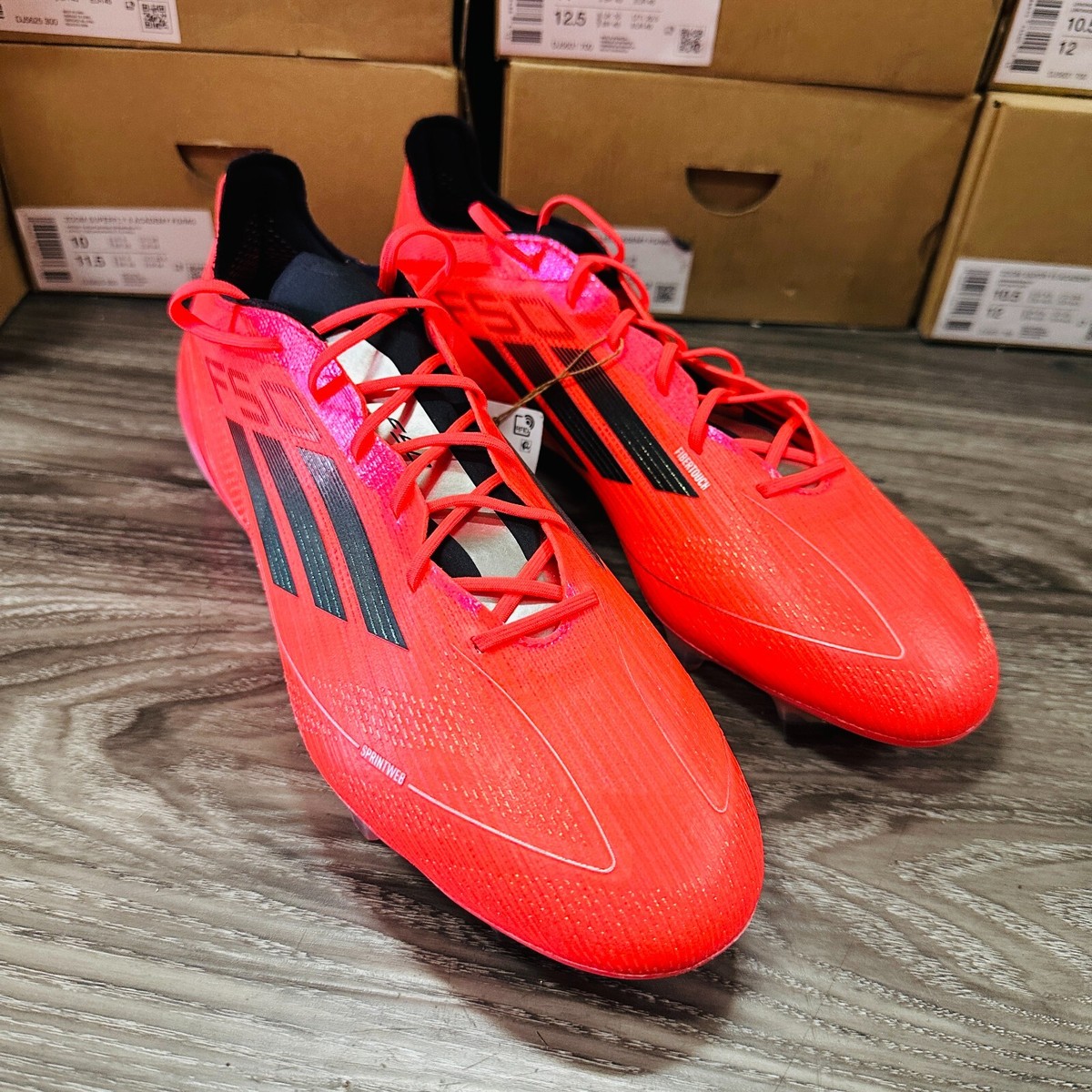 ADIDAS F50 ELITE FG PRO SOCCER CLEATS FIRM TURBO AURORA BLACK