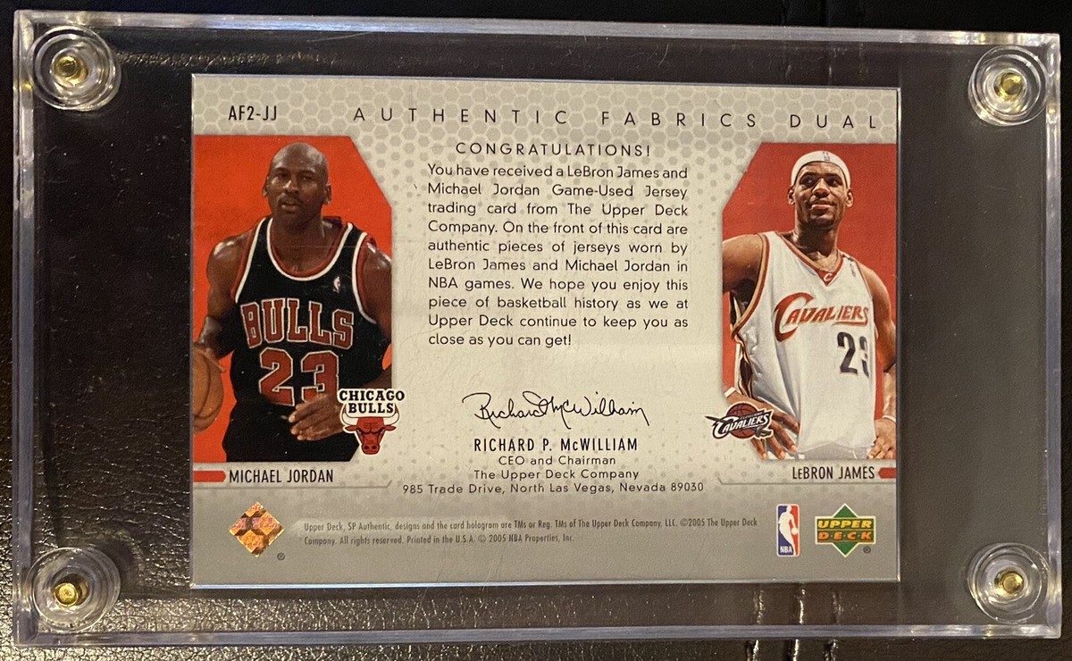 2004-05 UD SP Authentic Game-Used Michael Jordan LeBron James Dual