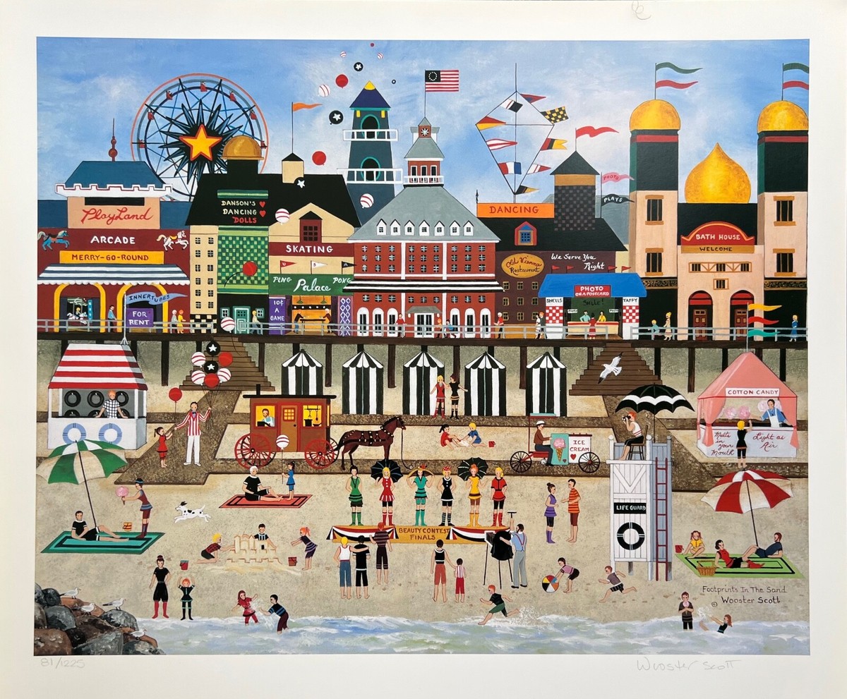 Jane Wooster Scott 直筆サイン入 リトグラフ 約98×83cm ジェーン