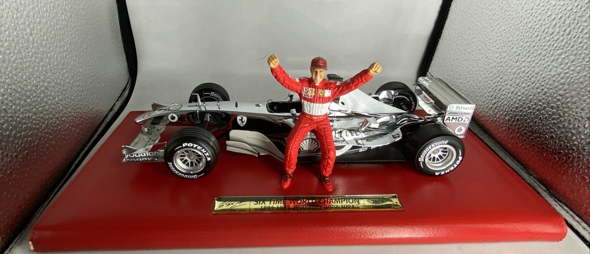 Hot Wheels F1 Michael Schumacher 1 18 Ferrari Chrome 6 Time World