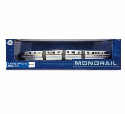 Disney Parks 4 Piece Monorail Die Cast Metal Toy Vehicle Set GOLD