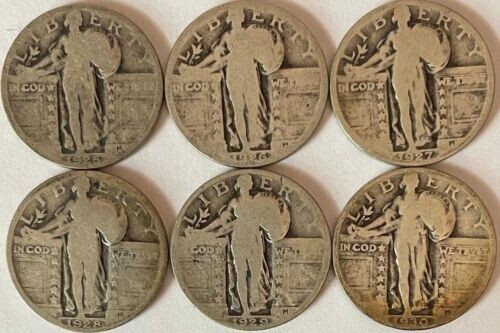 Standing Liberty Silver Quarter Dollar ~ 25c P D S Liberty Head