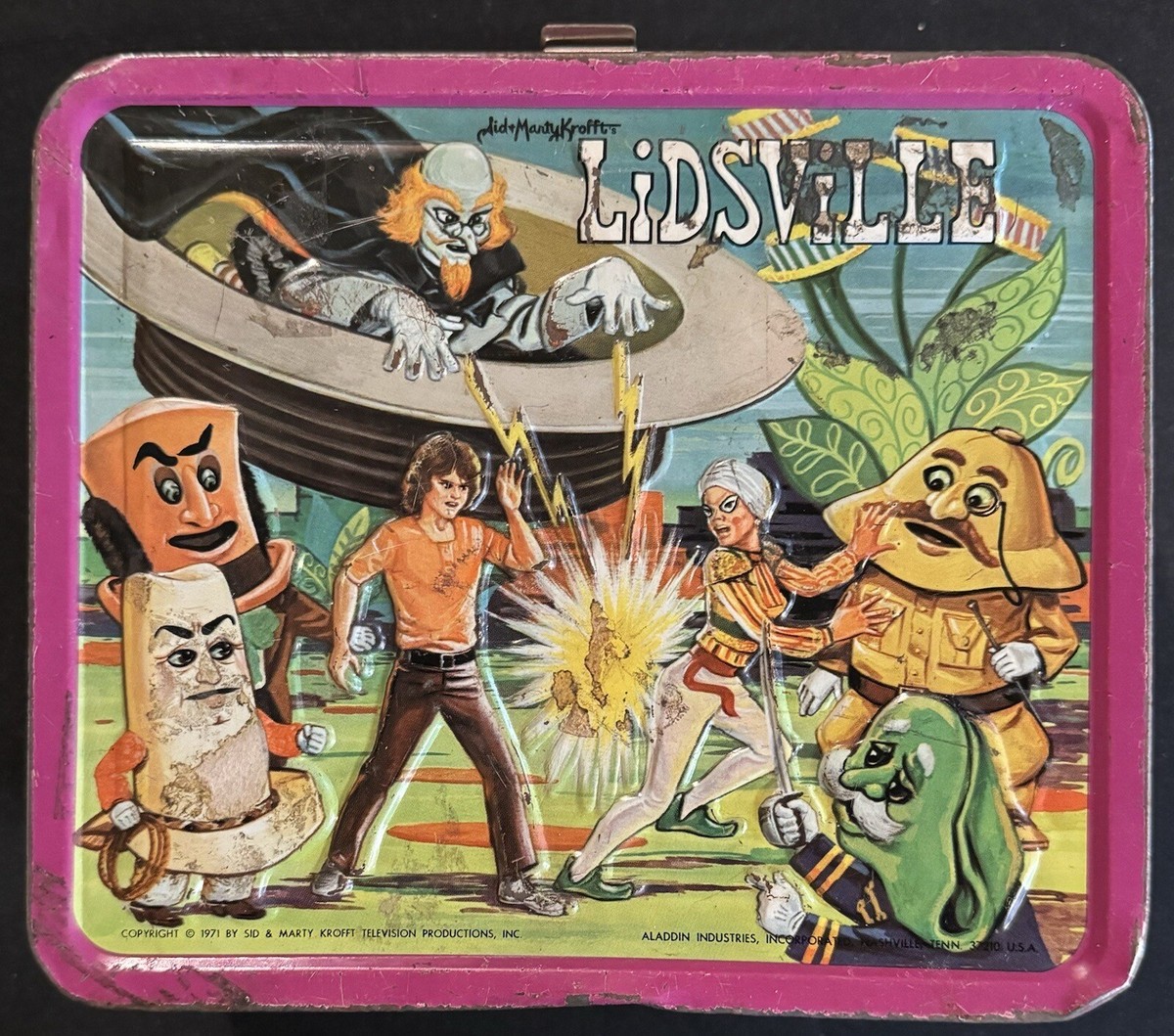 Lidsville Metal Lunchbox Sid And Marty Krofft No Thermos 1971