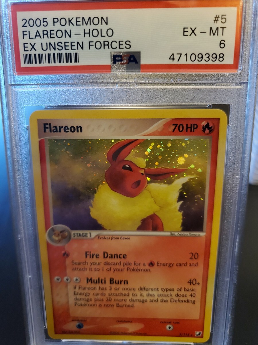 2005 Pokemon EX Unseen Forces Holo Flareon #5 PSA 6 | eBay
