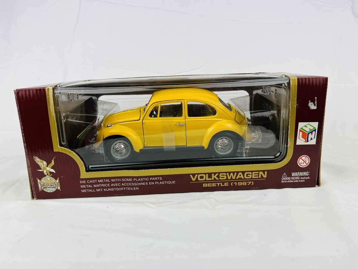 ROAD LEGENDS Diecast 1:18 1967 Yellow Volkswagen Beetle DAMAGED