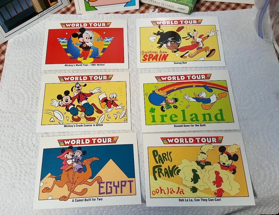 Walt Disney World Mickey World Tour Rare 1992 Trading Cards Lot of