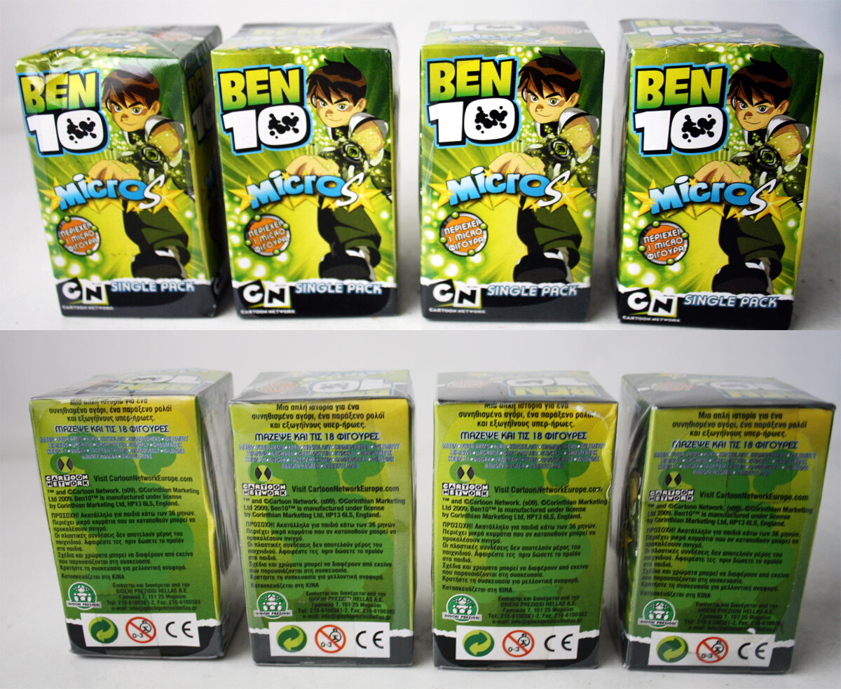 4X BEN 10 MICRO S WORLD MINI FIGURE SINGLE PACK 2009 NEW SEALED