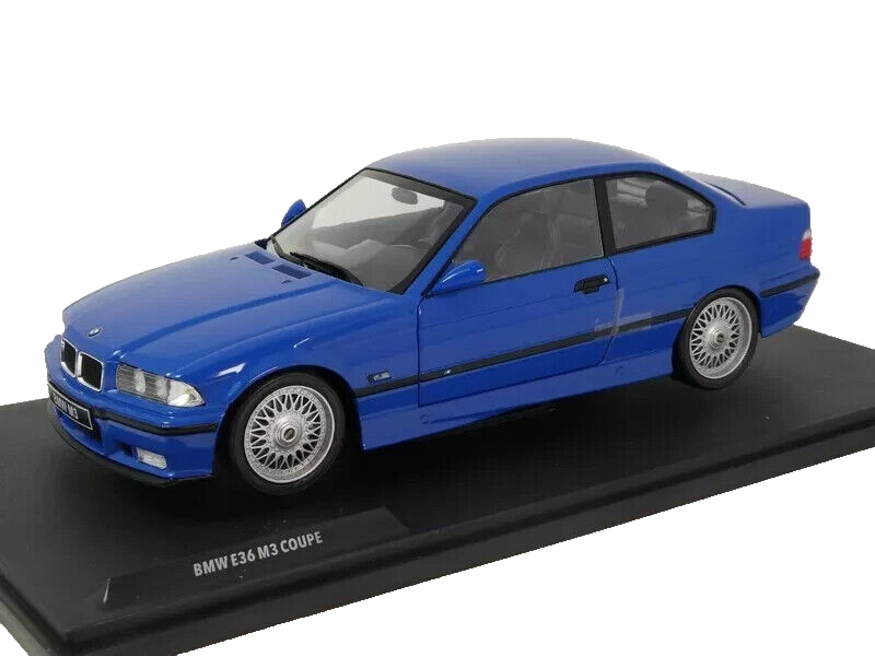 1/18 BMW M3 E36 Coupe Santorin (Blue) 1996 Diecast Model Car By