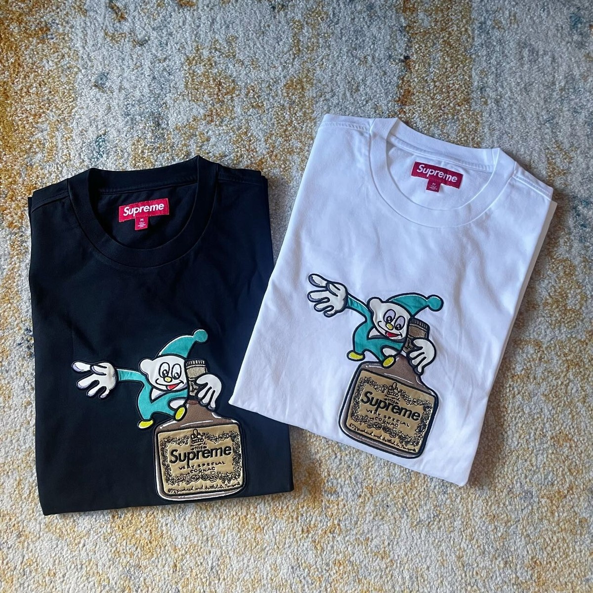 SUPREME FW23 ELF S/S TOP STITCHED HENNESSEY TEE BLACK WHITE | eBay