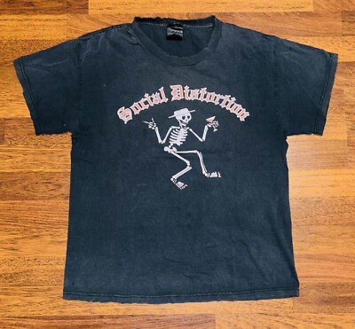 Vintage 90s Social Distortion Band T-Shirt Punk Rock Giant Tag Sz