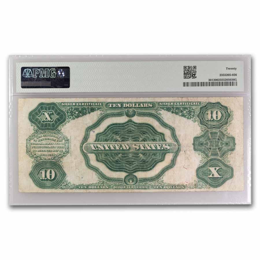 1891 $10 Silver Cert. Hendricks Tombstone VF-20 PMG (Fr#301) | eBay