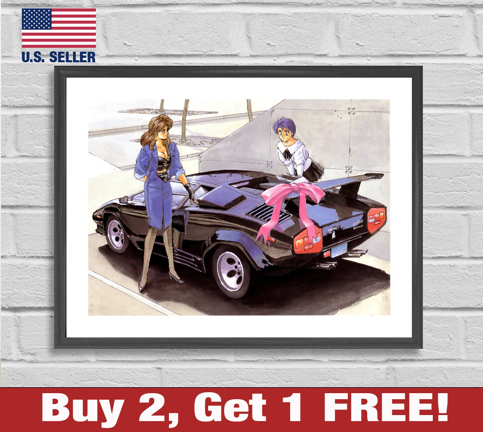 Lamborghini Countach Anime Poster 18