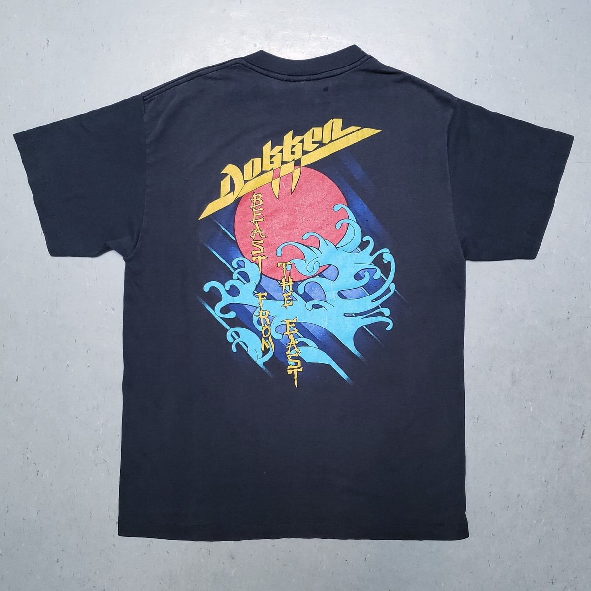 80s DOKKEN Tour Tshirt Beast from the East 1988 Japan Tee L Single