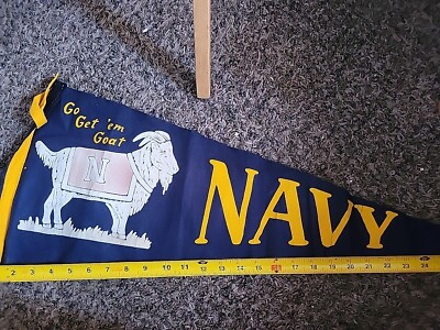 Antique Vintage NAVY U.S. Military Pennant Vintage 1940's or